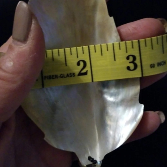 Vintage abalone leaf and agate bead necklace‎ - Picture 7 of 9